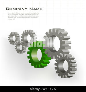 illustration of cog wheels showing team work Stock Photo