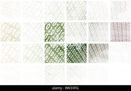 Binary Data Stream with Arrows on Digital Abstract Stock Photo