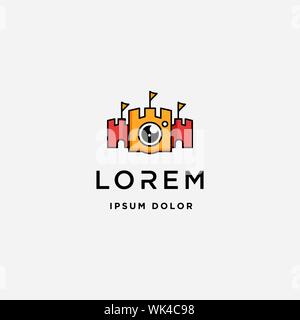 Camera Fort Logo Template Vector Design Stock Vector