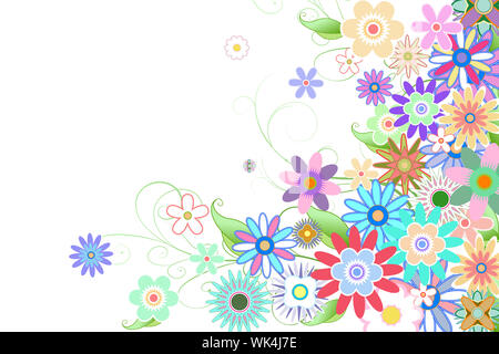 Digitally generated girly floral design on white Stock Photo