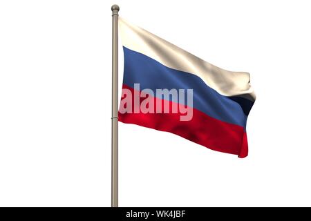 Digitally generated russian national flag on white background Stock Photo