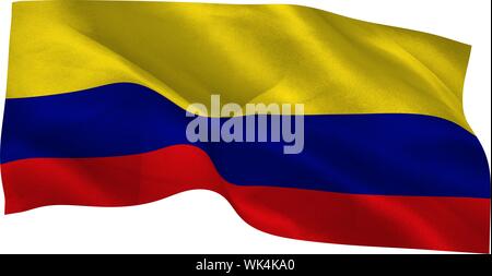 Digitally generated colombia national flag on white background Stock Photo
