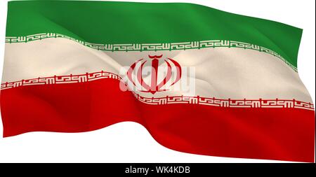 Digitally generated iran national flag on white background Stock Photo