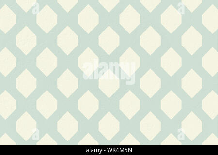 Digitally generated blue and cream patterned wallpaper Stock Photo