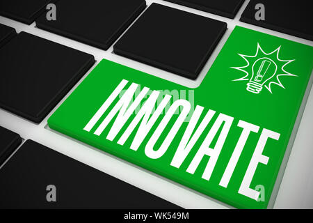 The word innovate and idea and innovation graphic on black keyboard with green key Stock Photo