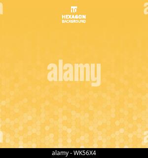 Abstract yellow hexagon pattern. Geometric mosaic background with hexagon element. Vector illustration Stock Vector