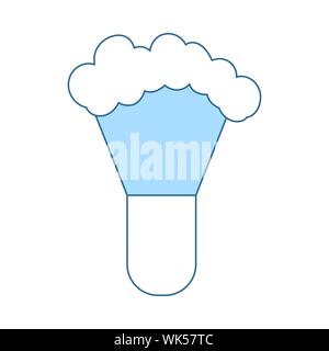 Shaving Brush Icon. Thin Line With Blue Fill Design. Vector Illustration. Stock Vector