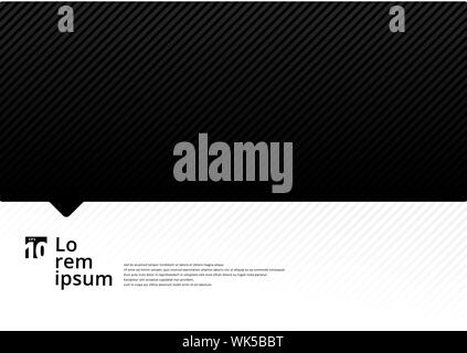 Template black and white with diagonal lines pattern background and texture. Vector illustration Stock Vector