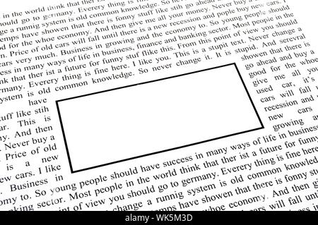 newspaper and copyspace for text message showing Stock Photo