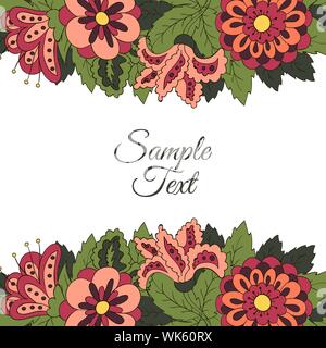 Cover for the book album. Background for inscriptions. Doodle flowers. Banner, Promotional flyer. Background for creativity Stock Vector