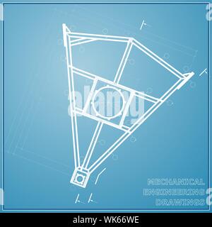 Mechanical engineering blue and white drawings. Engineering Vector ...