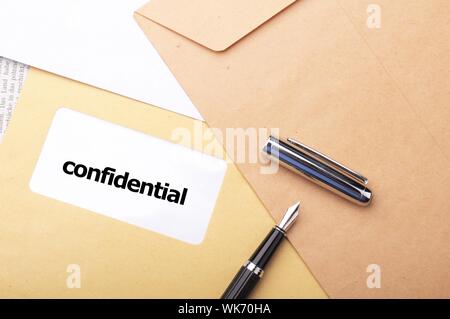 confidential or top secret letter showing business post concept Stock Photo