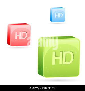 illustration of hd icons on white background Stock Photo