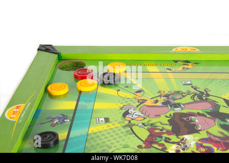 Carom board with carom pieces Stock Photo