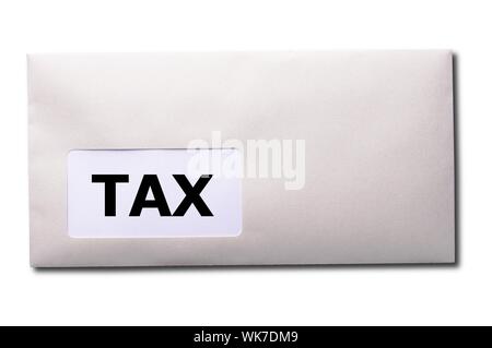 tax concept with mail letter or envelope fom treasure department Stock Photo