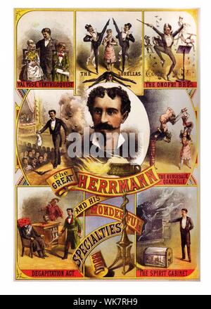 Vintage poster showing famous magician Houdini Stock Photo