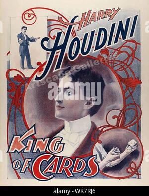 Vintage poster showing famous magician Houdini Stock Photo