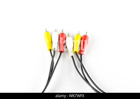 av cable use for television on a white background Stock Photo