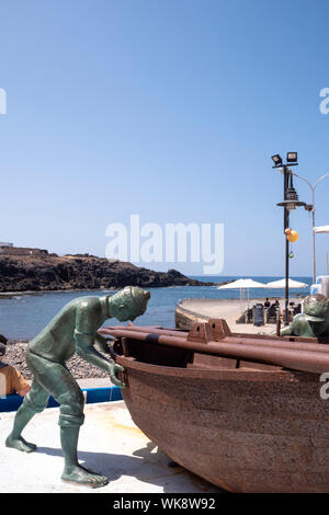 Fishermans Statue El Cotillo La Oliva Fuerteventura Canary Islands Spain Stock Photo