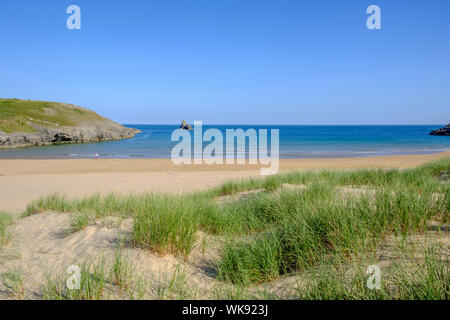 Church Rock Trevallen Broad Haven South Pembroke Pembrokeshire Wales Stock Photo