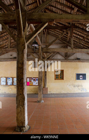 Beautiful old traditional covered market place in France Stock Photo