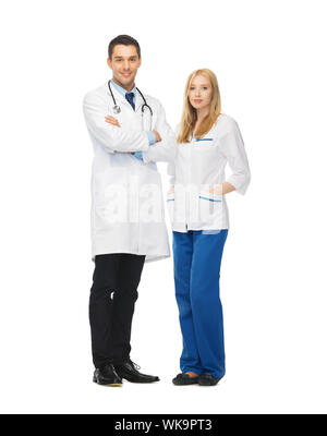 two young attractive doctors Stock Photo