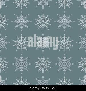 Vector Christmas seamless pattern with snowflakes for packaging, wallpaper illustration. Stock Vector