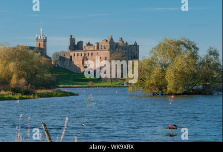 15th Century Linlithgow Palace beside Loch West Lothian Scotland