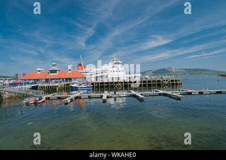 Boats and yachts in the harbour Rothesay and Calmac Car ferry  Isle of Bute Argyll & Bute Scotland Stock Photo
