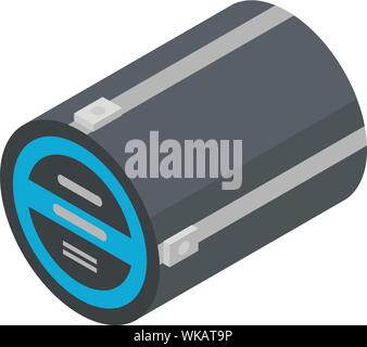 Packed sleeping bag icon, isometric style Stock Vector