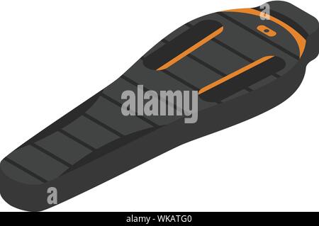 Adventure sleeping bag icon, isometric style Stock Vector