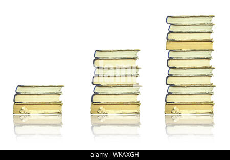 Books stacks isolated on white Stock Photo