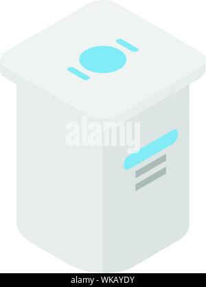 Yogurt package icon, isometric style Stock Vector