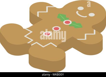 Gingerbread man icon, isometric style Stock Vector