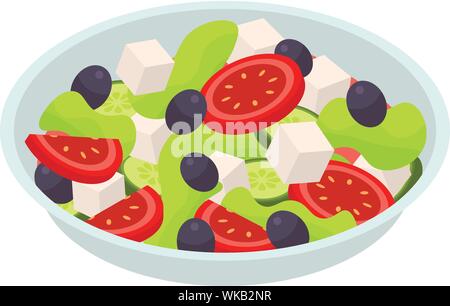 Salad plate icon, isometric style Stock Vector