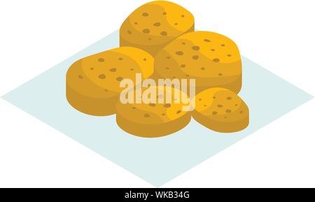 Greek restaurant cuisine icon, isometric style Stock Vector