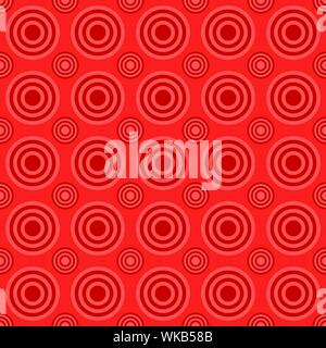 vector seamless pattern - red concentric circles on light red ...