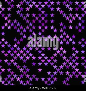 Purple abstract seamless pentagram star pattern background - vector design Stock Vector