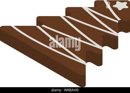 Gingerbread fir tree icon, isometric style Stock Vector