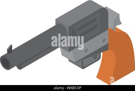 Revolver icon, isometric style Stock Vector