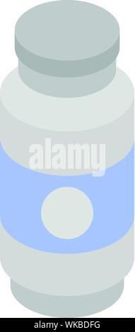 Yogurt bottle icon, isometric style Stock Vector