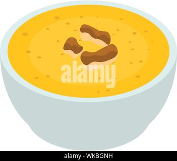 Greek soup icon, isometric style Stock Vector