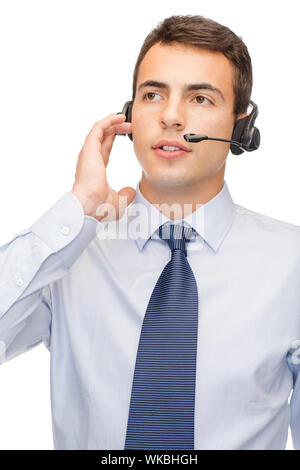 friendly male helpline operator Stock Photo