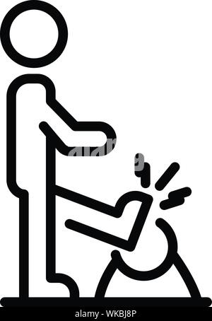 Stop object violence icon, outline style Stock Vector