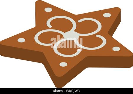 Gingerbread star icon, isometric style Stock Vector