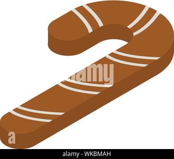 Gingerbread candy stick icon, isometric style Stock Vector