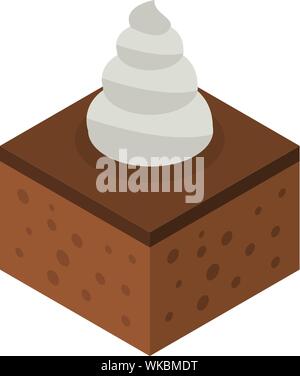 Gingerbread piece cake icon, isometric style Stock Vector