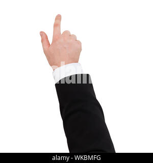 close up of businessman pointing to something Stock Photo