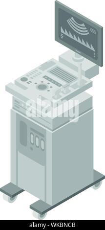 Ultrasound equipment icon, isometric style Stock Vector
