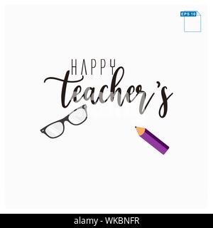 moment happy teachers day lettering art font Stock Vector